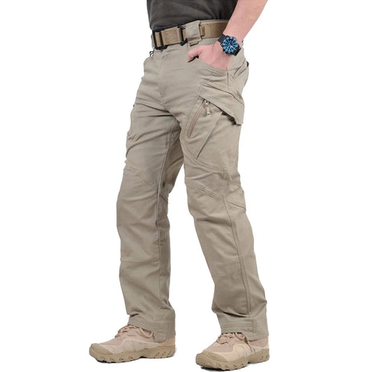 Men’s Tactical Cargo Trousers – Stretch Cotton Military Combat Pants with 9 Pockets